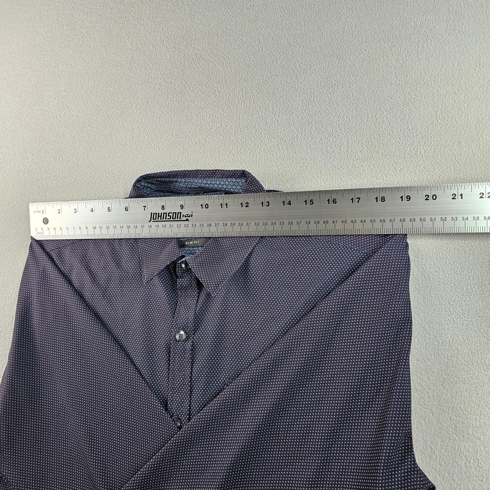 Kenneth Cole New York Long Sleeve Dress Shirt Men's L Burgundy Geometric Print - Picture 4 of 11